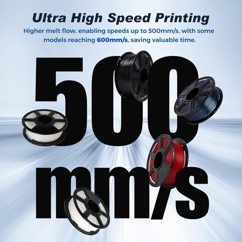 FLASHFORGE Rapid PLA Filament 1.75mm White, Max 500mm/s High Speed Printing, 3D Printer Filament 1kg (2.2lbs) Spool, Dimensional Accuracy +/- 0.02mm, Enjoy Exceptional Print Quality - Image 3